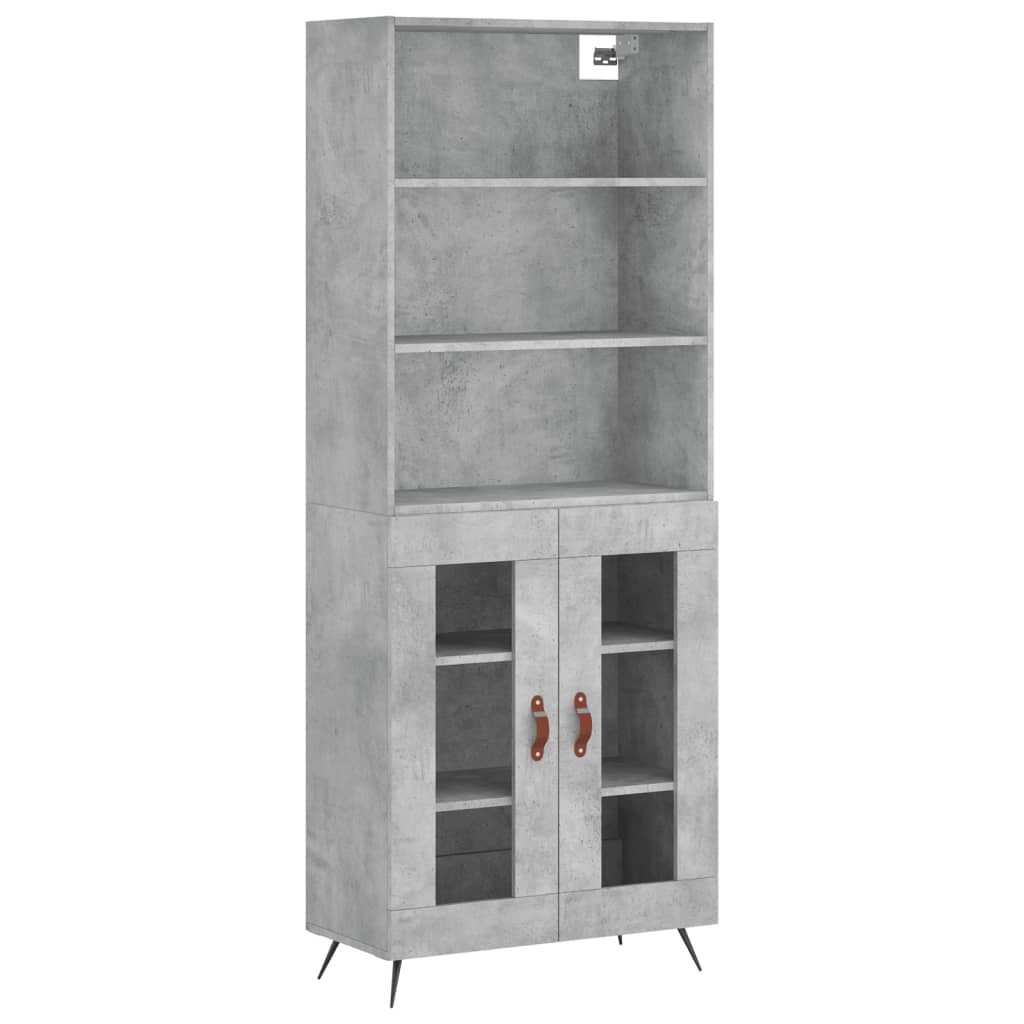 Highboard Concrete Grey 69,5x34x180 cm Engineered Wood