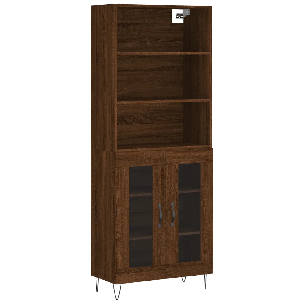 vidaXL Highboard Brown Oak 69.5x34x180 cm Engineered Wood