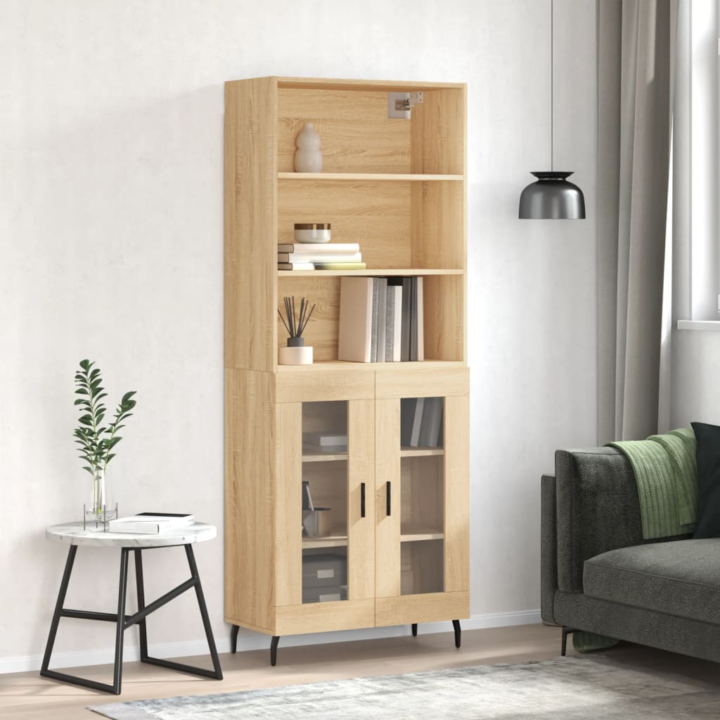 vidaXL Highboard Sonoma Oak 69.5x34x180 cm Engineered Wood