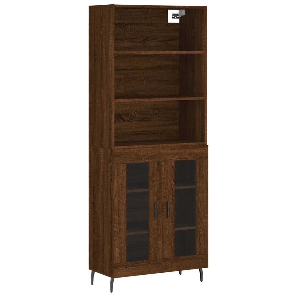 vidaXL Highboard Brown Oak 69.5x34x180 cm Engineered Wood