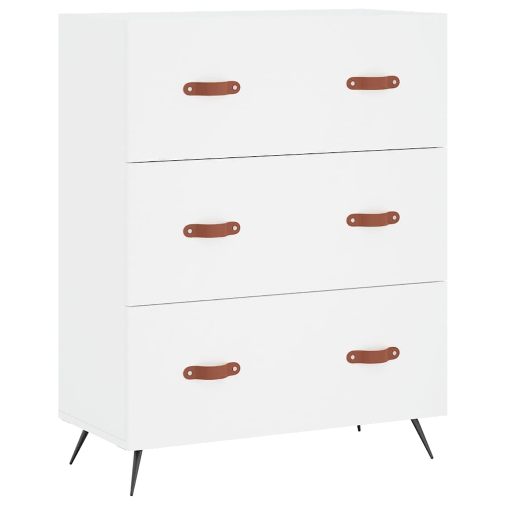 Highboard White 69,5x34x180 cm Engineered Wood