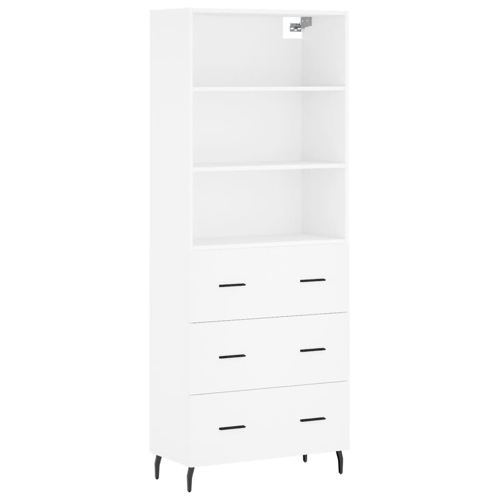 Highboard White 69.5x34x180 cm Engineered Wood