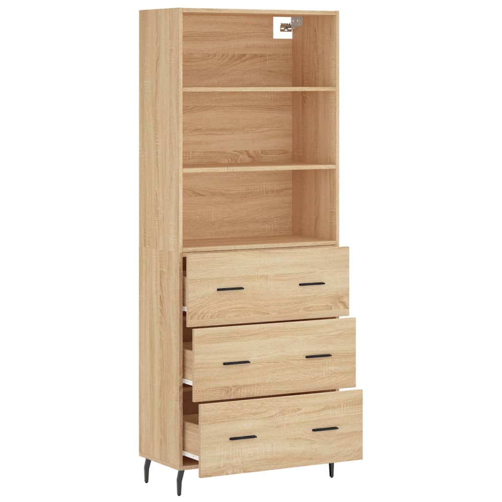 Highboard Sonoma Oak 69.5x34x180 cm Engineered Wood