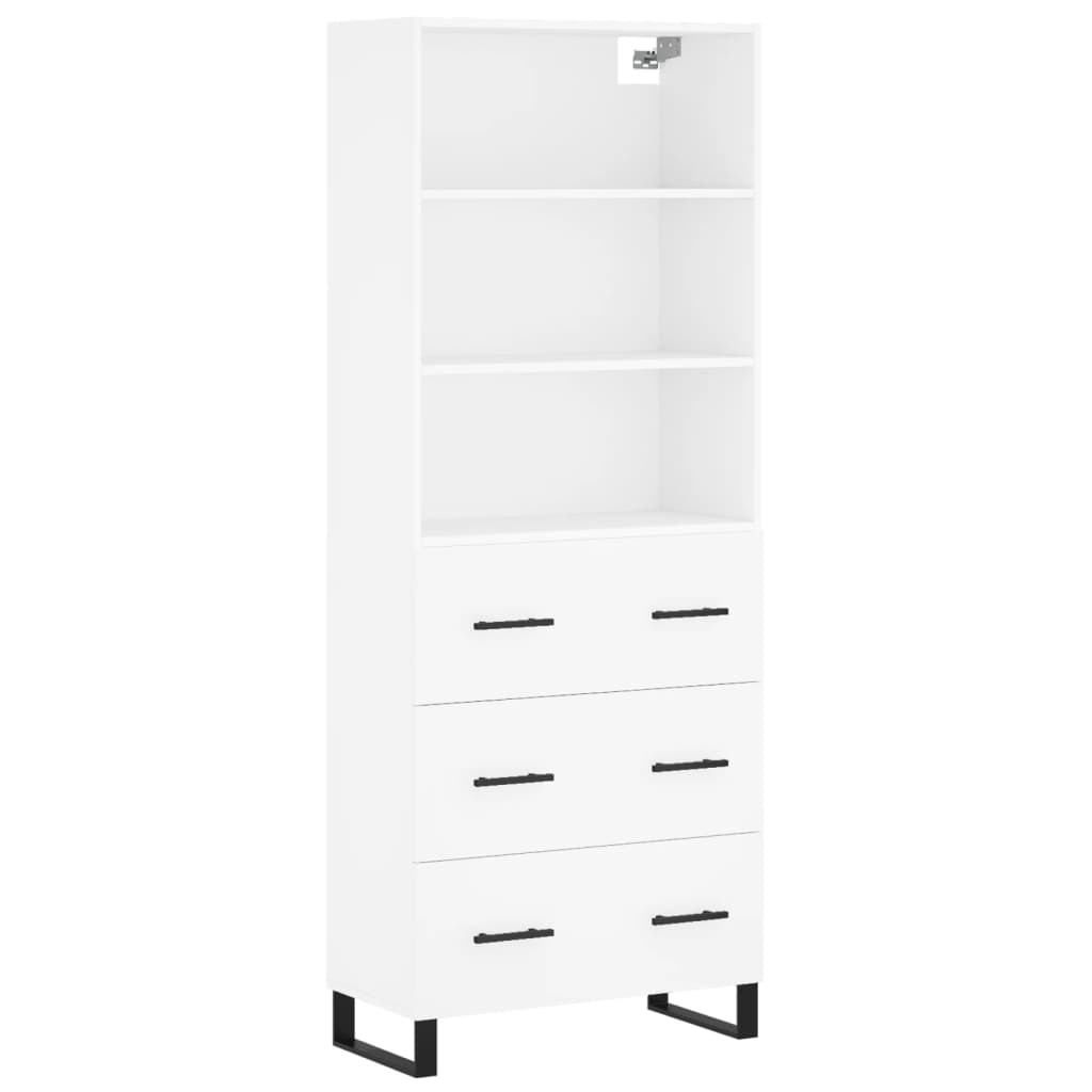 Highboard White 69.5x34x180 cm Engineered Wood