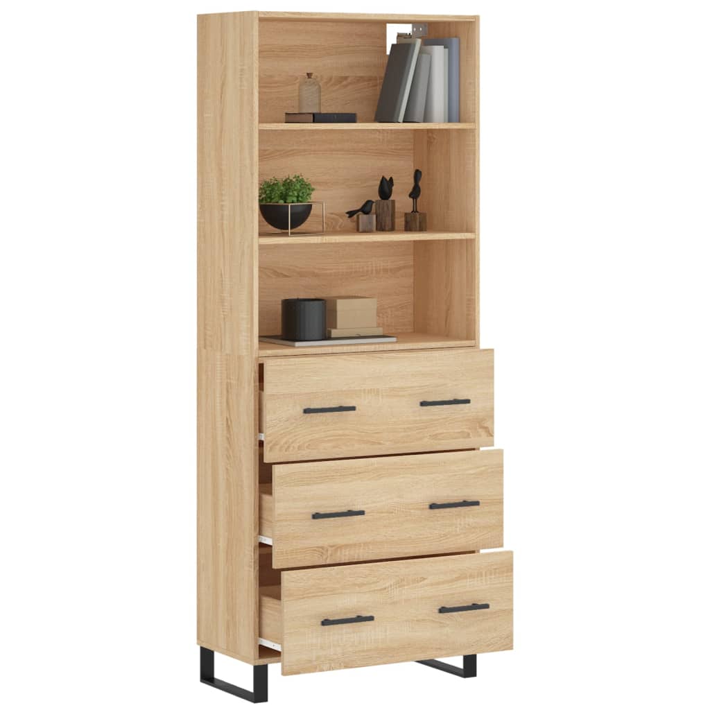 Highboard Sonoma Oak 69.5x34x180 cm Engineered Wood