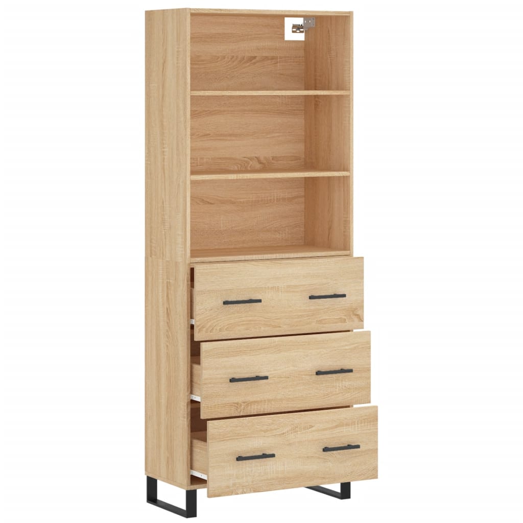 Highboard Sonoma Oak 69.5x34x180 cm Engineered Wood