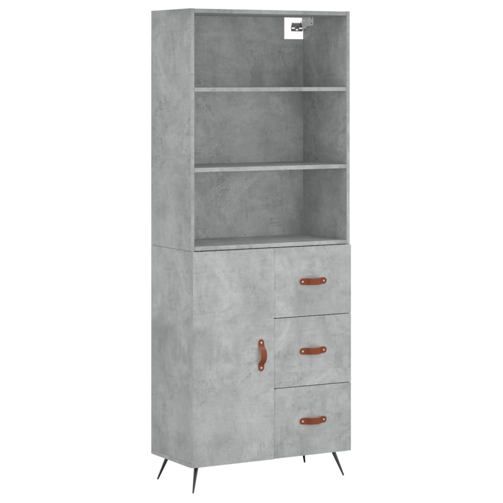 Highboard Concrete Grey 69,5x34x180 cm Engineered Wood