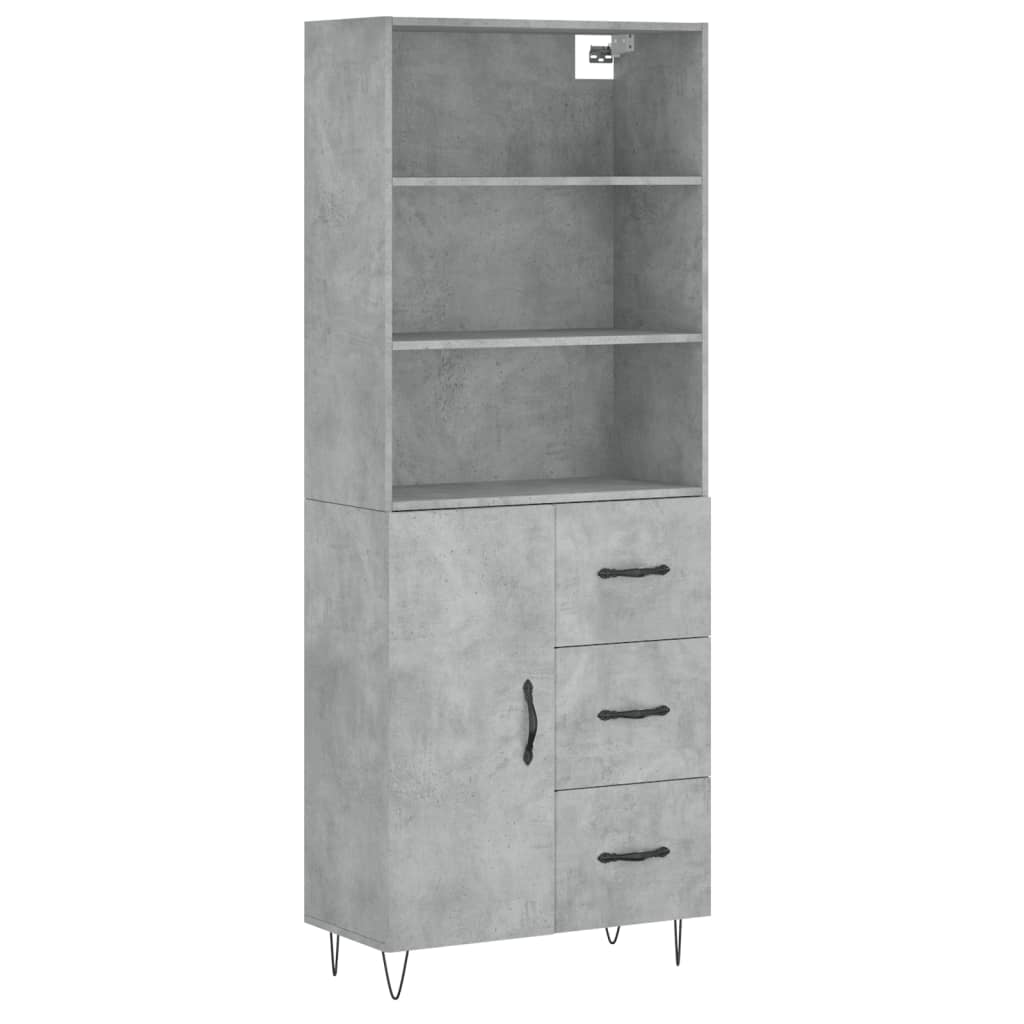 Highboard Concrete Grey 69,5x34x180 cm Engineered Wood