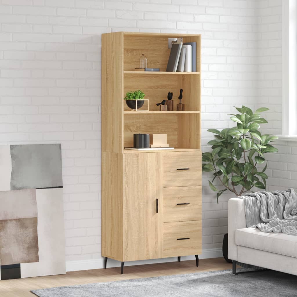 Highboard Sonoma Oak 69,5x34x180 cm Engineered Wood