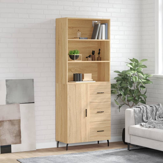 Highboard Sonoma Oak 69,5x34x180 cm Engineered Wood