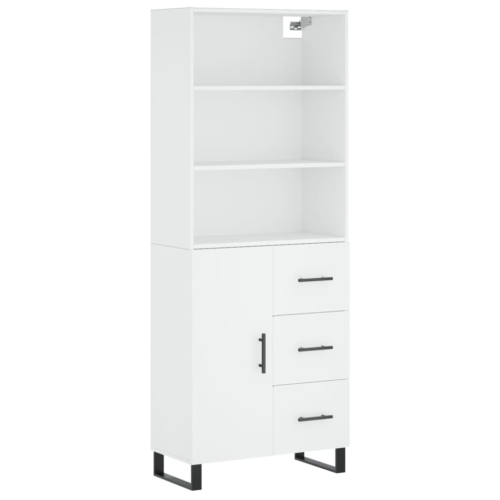 Highboard White 69,5x34x180 cm Engineered Wood