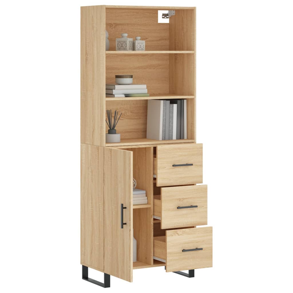 Highboard Sonoma Oak 69.5x34x180 cm Engineered Wood