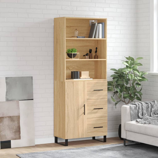 Highboard Sonoma Oak 69,5x34x180 cm Engineered Wood