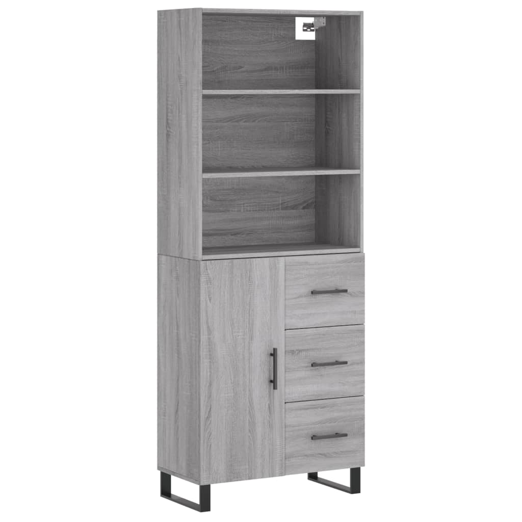 Highboard Grey Sonoma 69,5x34x180 cm Engineered Wood
