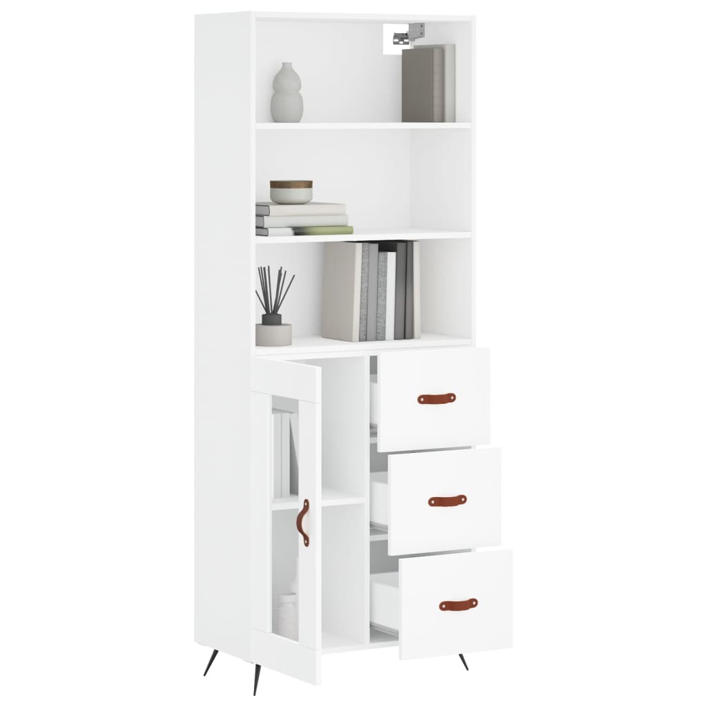 vidaXL Highboard White 69.5x34x180 cm Engineered Wood