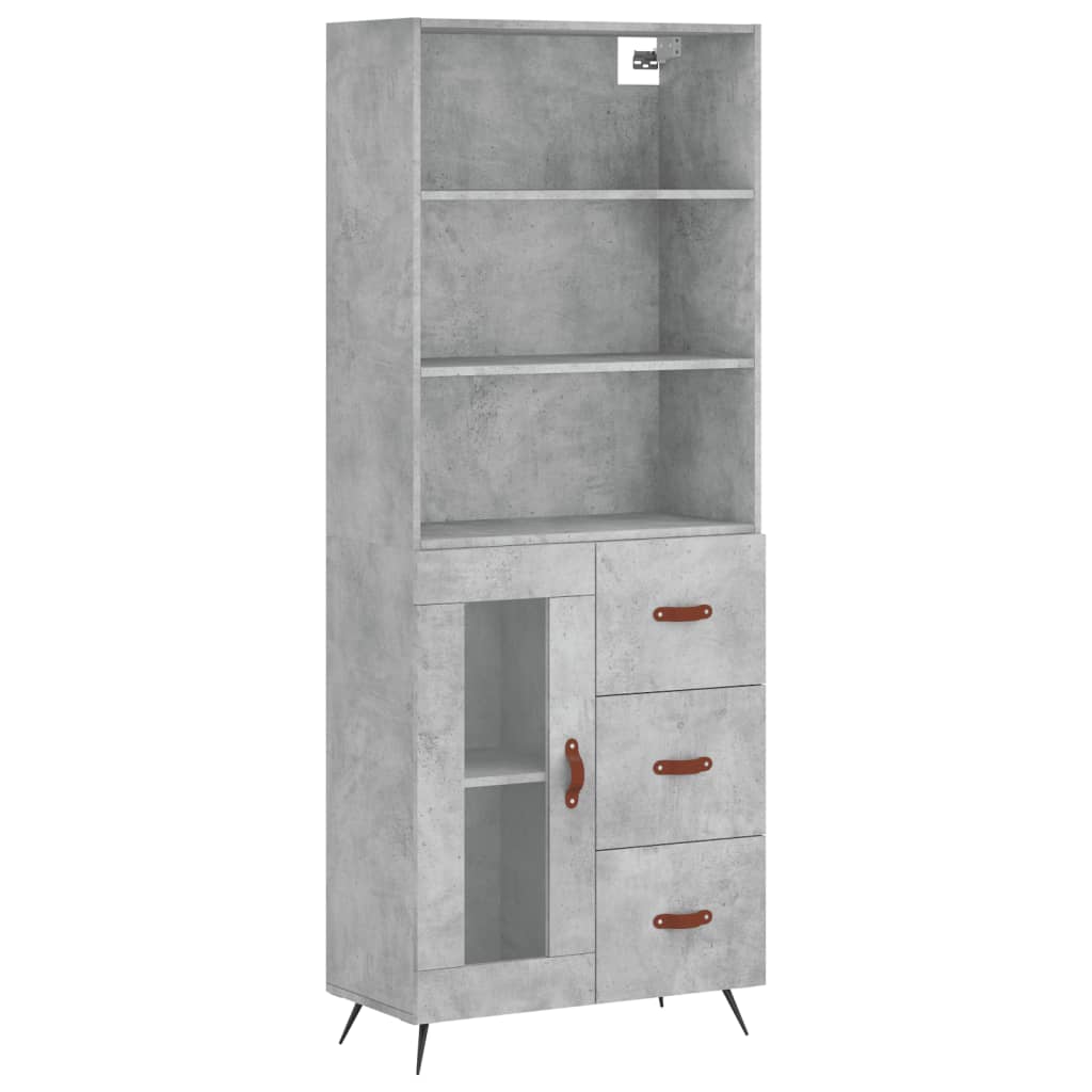 Highboard Concrete Grey 69,5x34x180 cm Engineered Wood