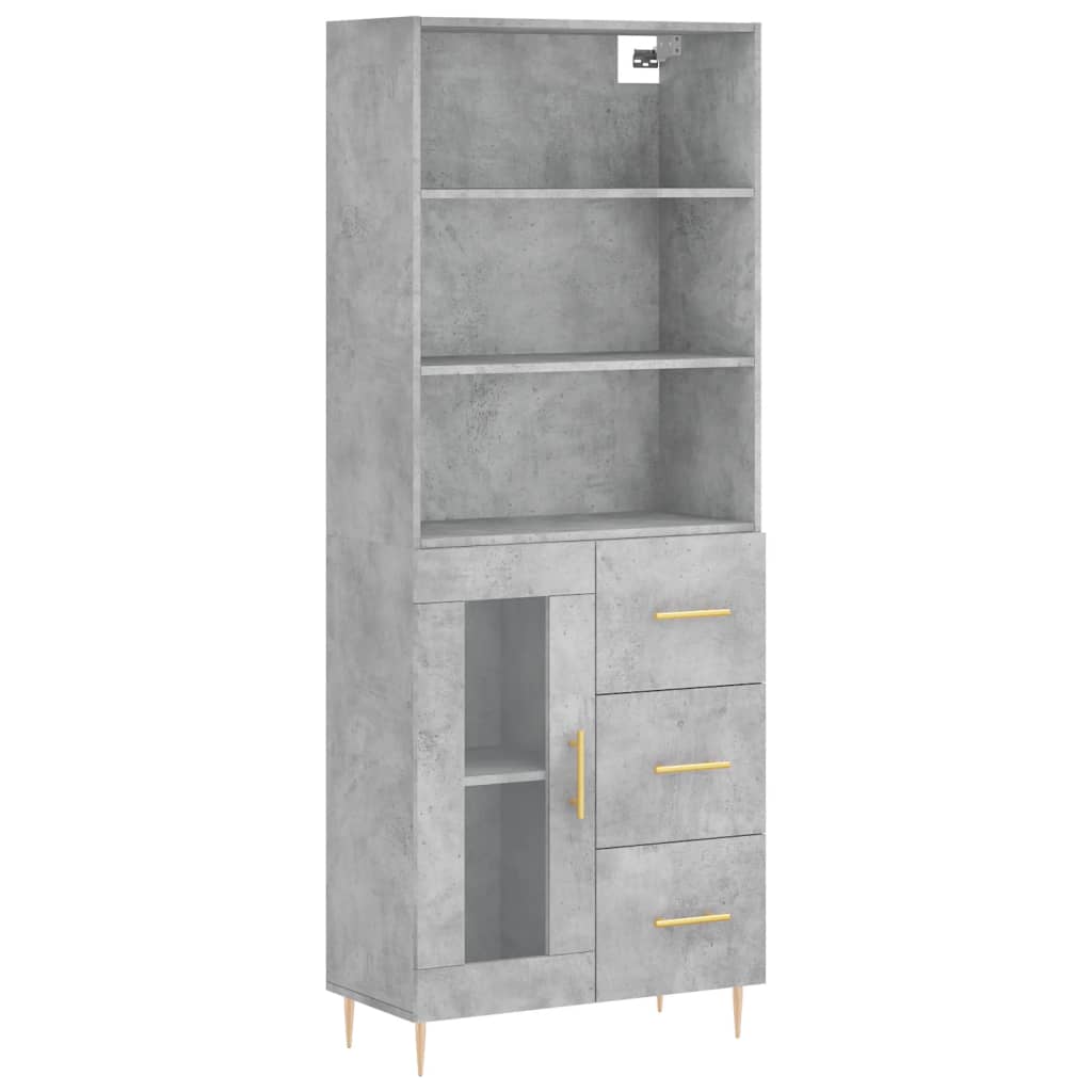 Highboard Concrete Grey 69,5x34x180 cm Engineered Wood