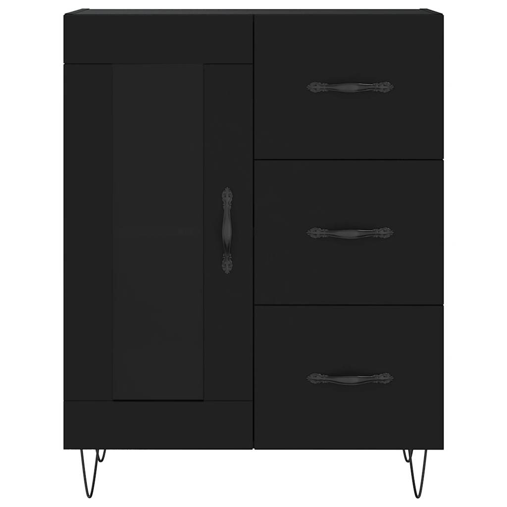 Highboard Black 69,5x34x180 cm Engineered Wood