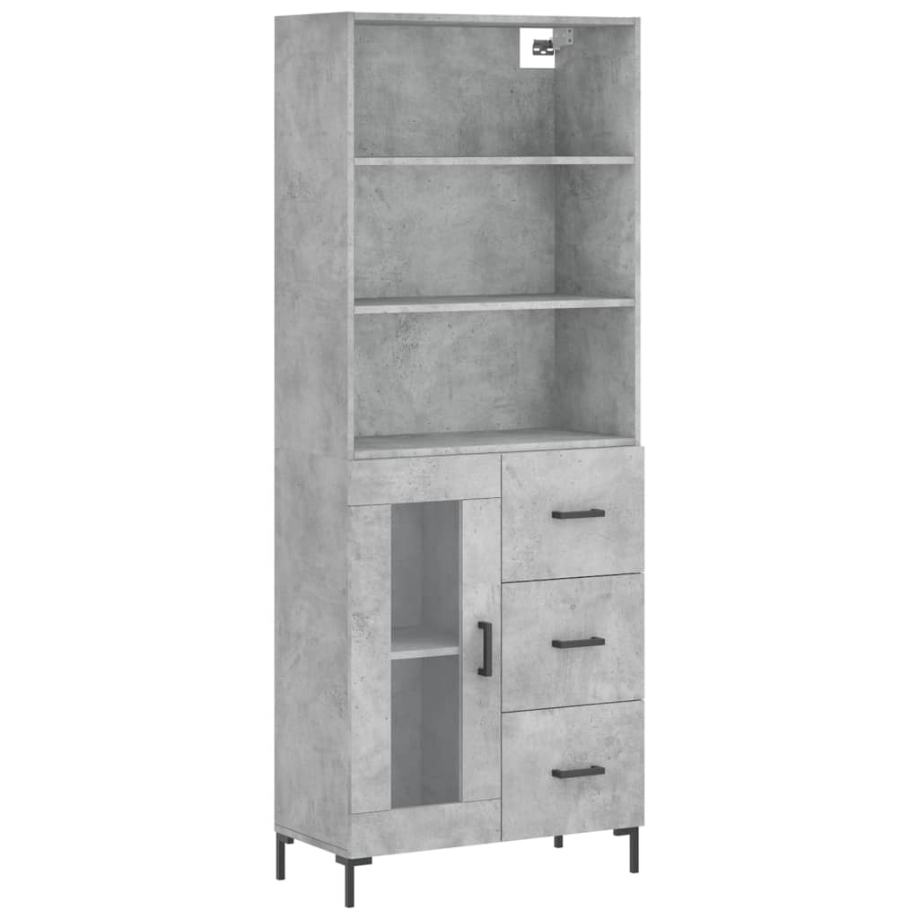 Highboard Concrete Grey 69,5x34x180 cm Engineered Wood