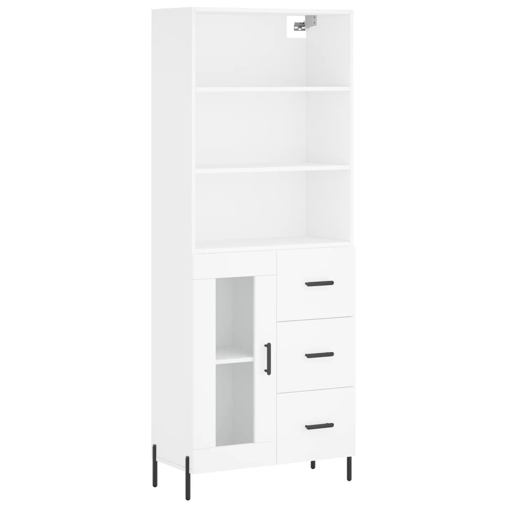 Highboard White 69,5x34x180 cm Engineered Wood