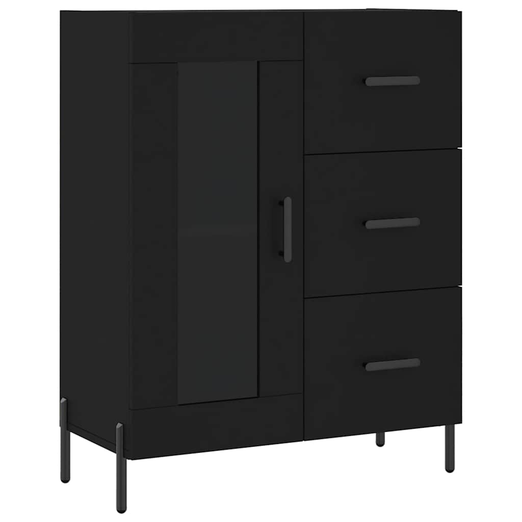 Highboard Black 69,5x34x180 cm Engineered Wood