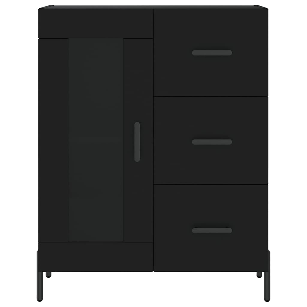 Highboard Black 69.5x34x180 cm Engineered Wood