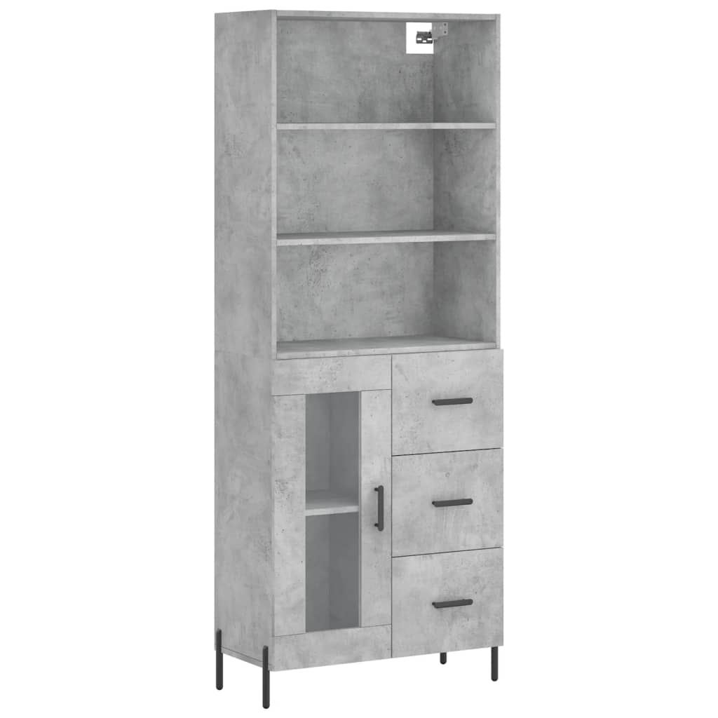 Highboard Concrete Grey 69,5x34x180 cm Engineered Wood