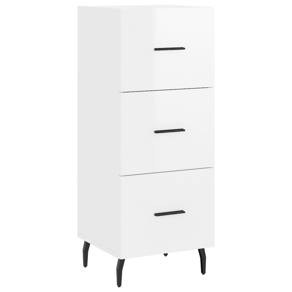 vidaXL Highboard High Gloss White 34.5x34x180 cm Engineered Wood