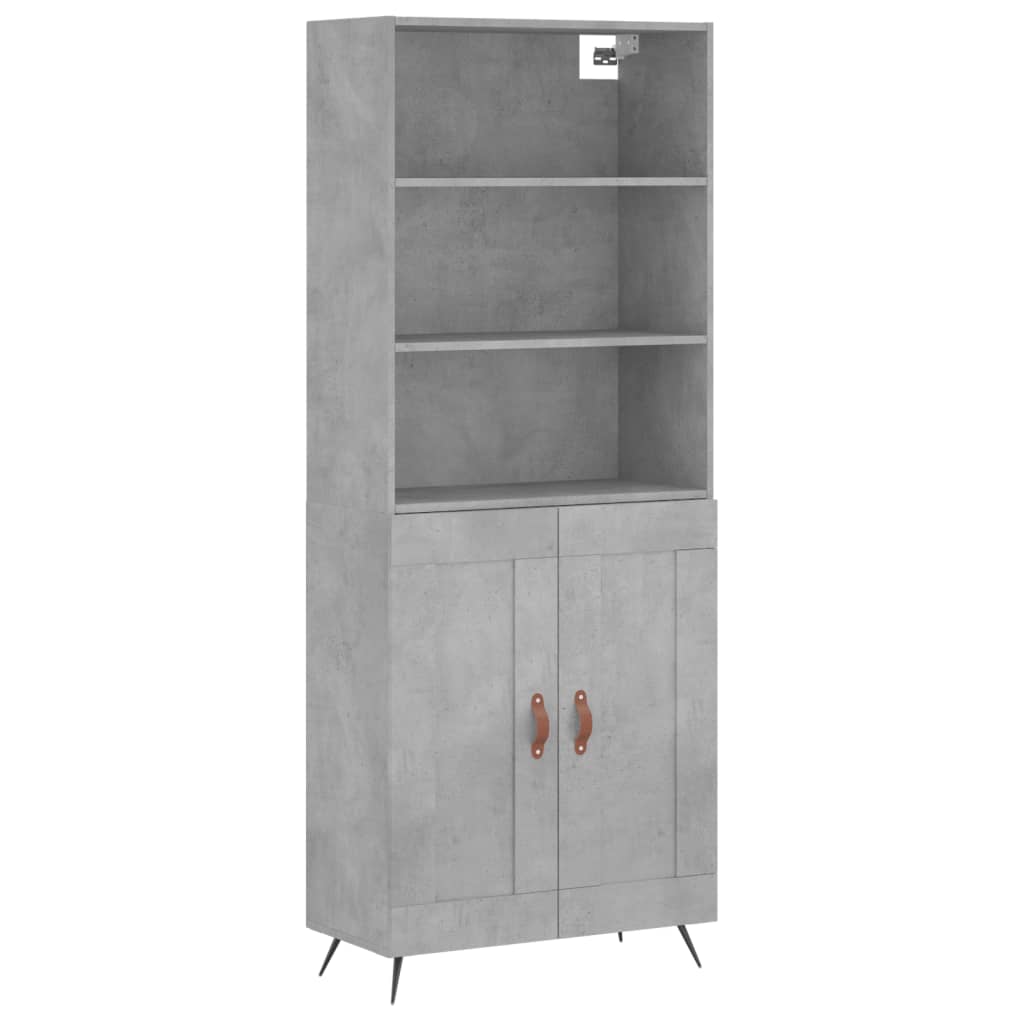 Highboard Concrete Grey 69,5x34x180 cm Engineered Wood