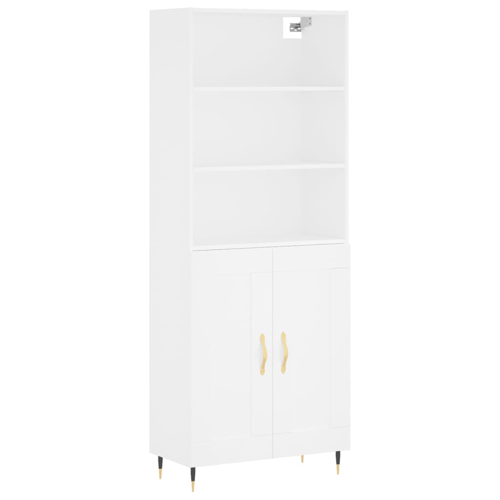 Highboard White 69,5x34x180 cm Engineered Wood