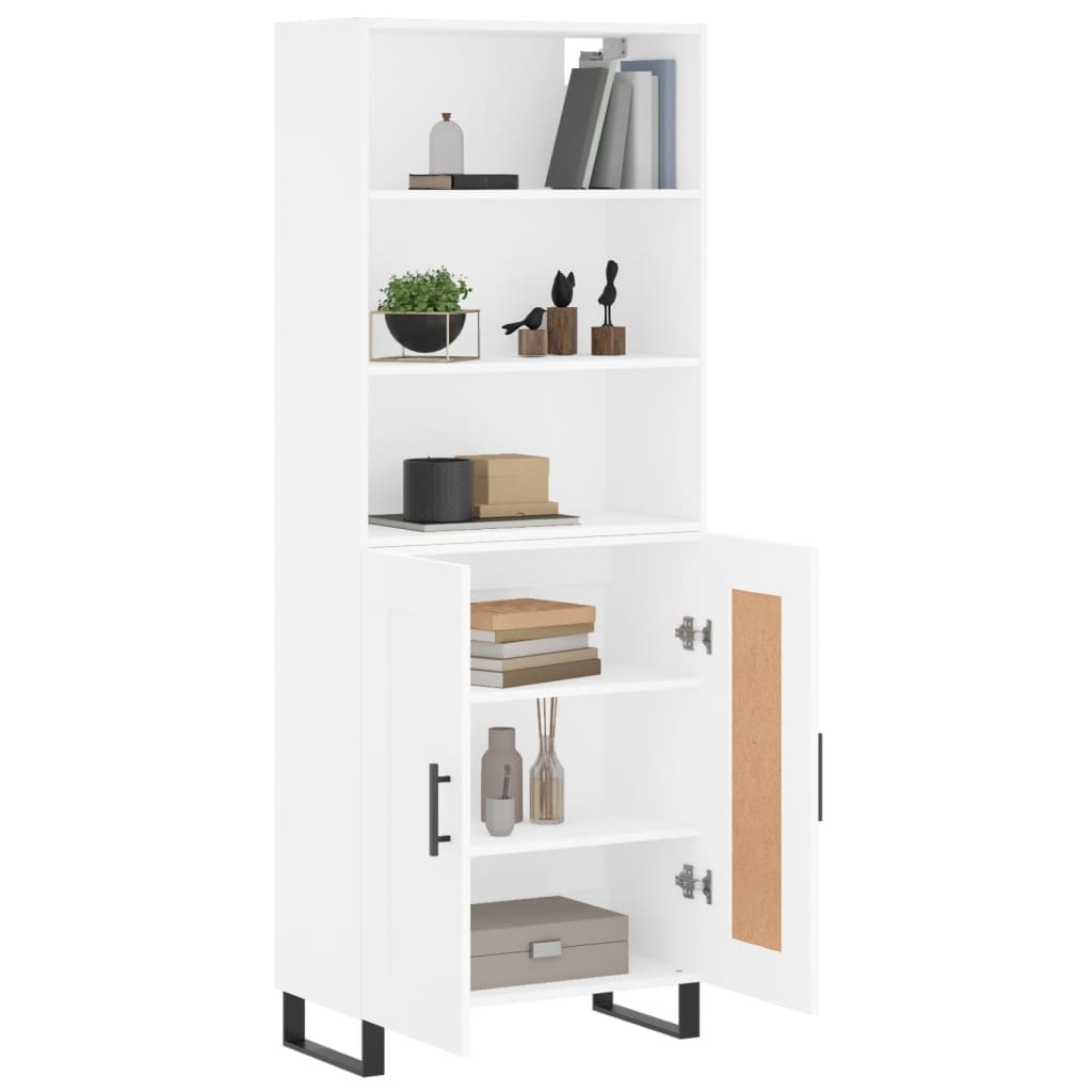 Highboard White 69.5x34x180 cm Engineered Wood