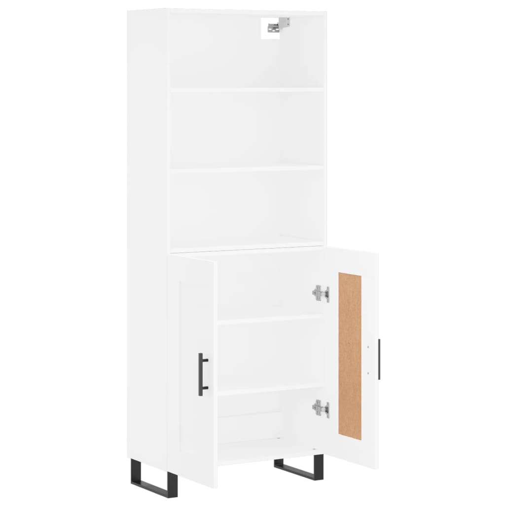Highboard White 69.5x34x180 cm Engineered Wood