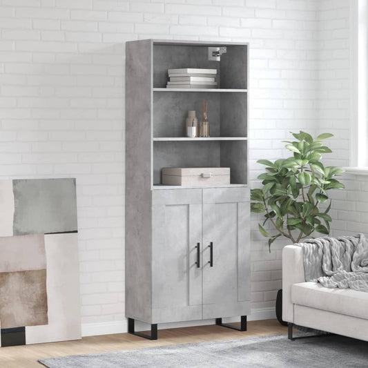Highboard Concrete Grey 69,5x34x180 cm Engineered Wood