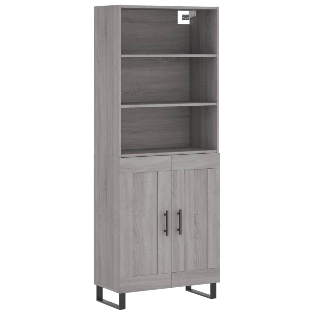 vidaXL Highboard Grey Sonoma 69.5x34x180 cm Engineered Wood