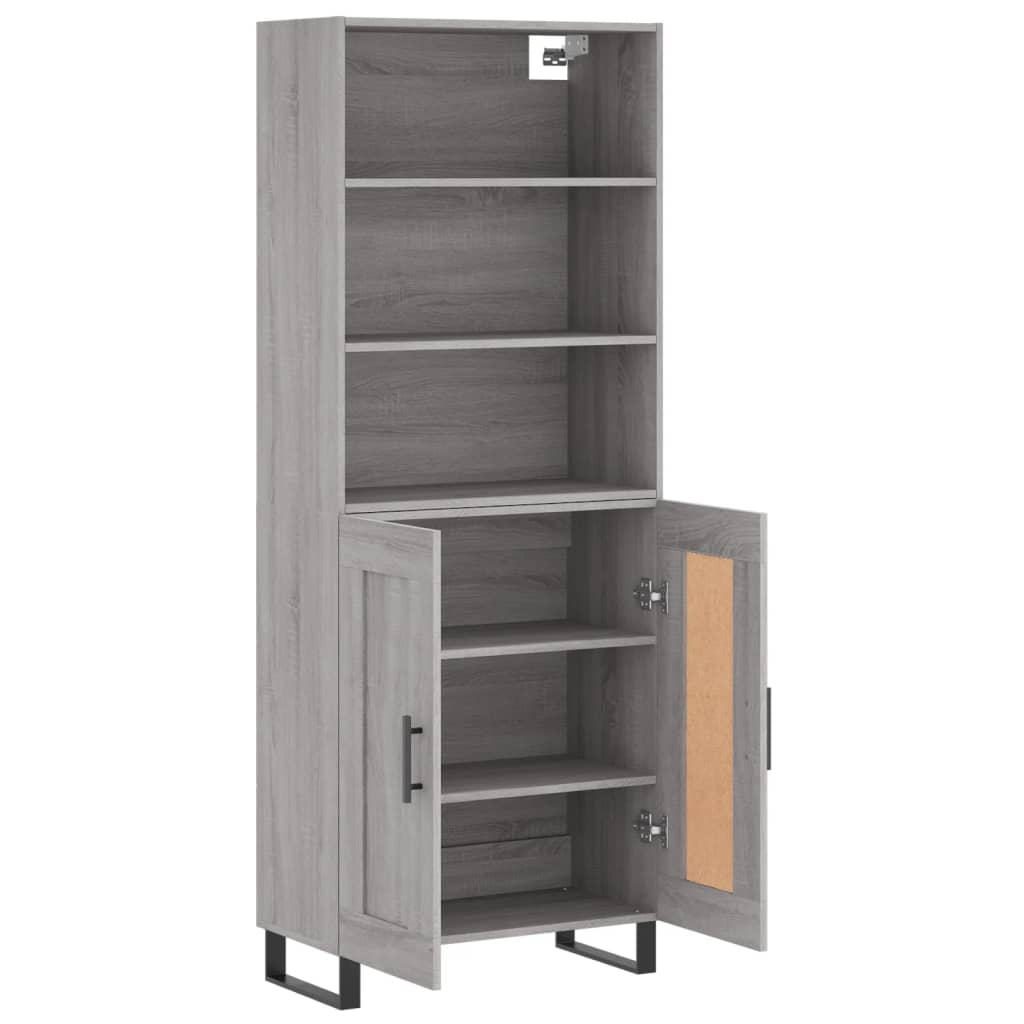 vidaXL Highboard Grey Sonoma 69.5x34x180 cm Engineered Wood