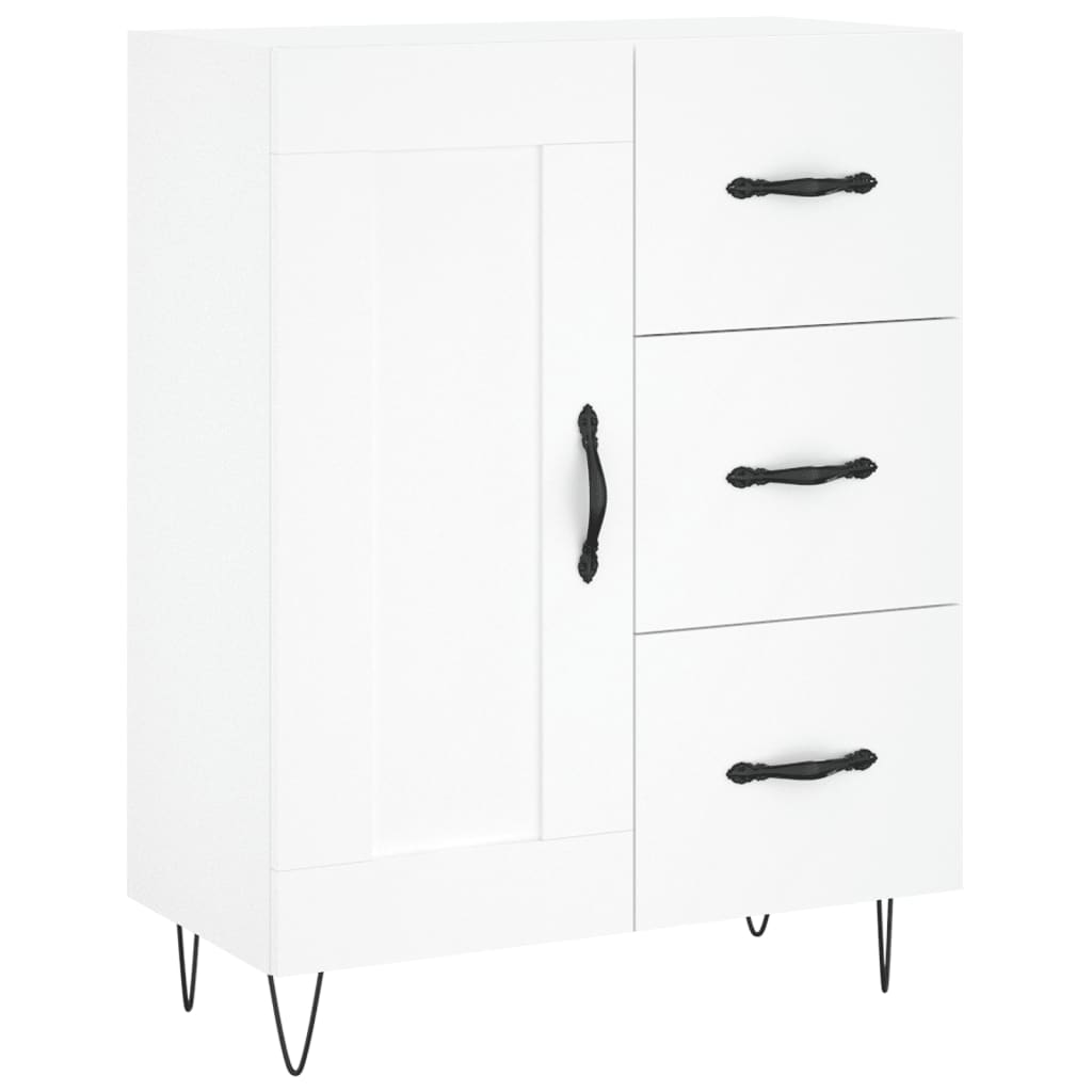 Highboard White 69,5x34x180 cm Engineered Wood