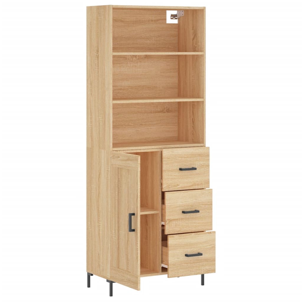 Highboard Sonoma Oak 69,5x34x180 cm Engineered Wood