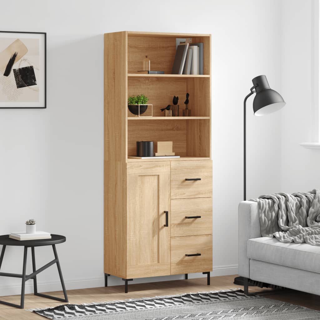 Highboard Sonoma Oak 69,5x34x180 cm Engineered Wood