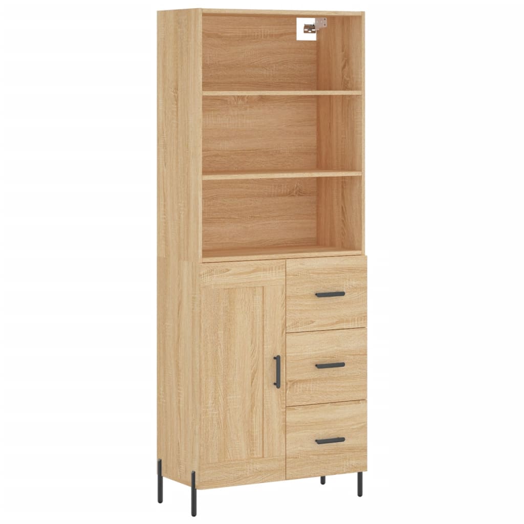 vidaXL Highboard Sonoma Oak 69.5x34x180 cm Engineered Wood