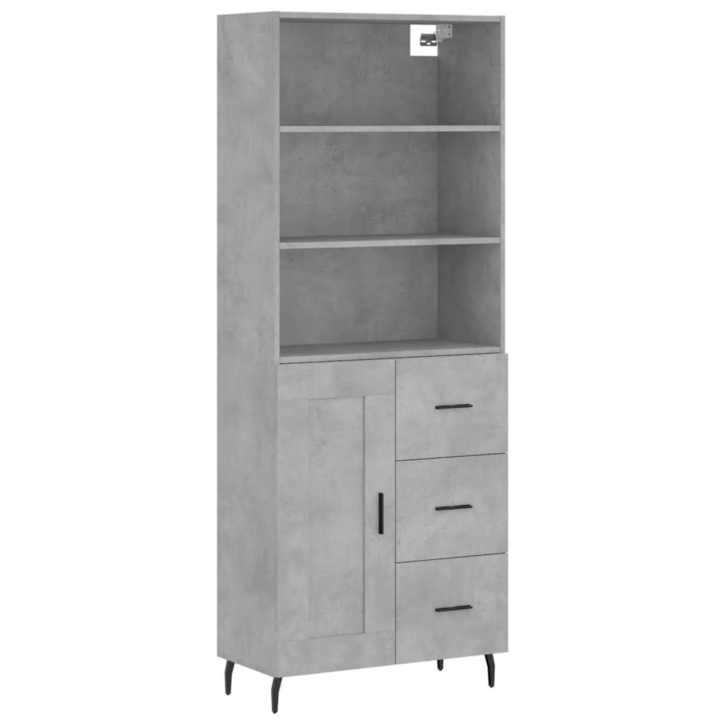 Highboard Concrete Grey 69,5x34x180 cm Engineered Wood