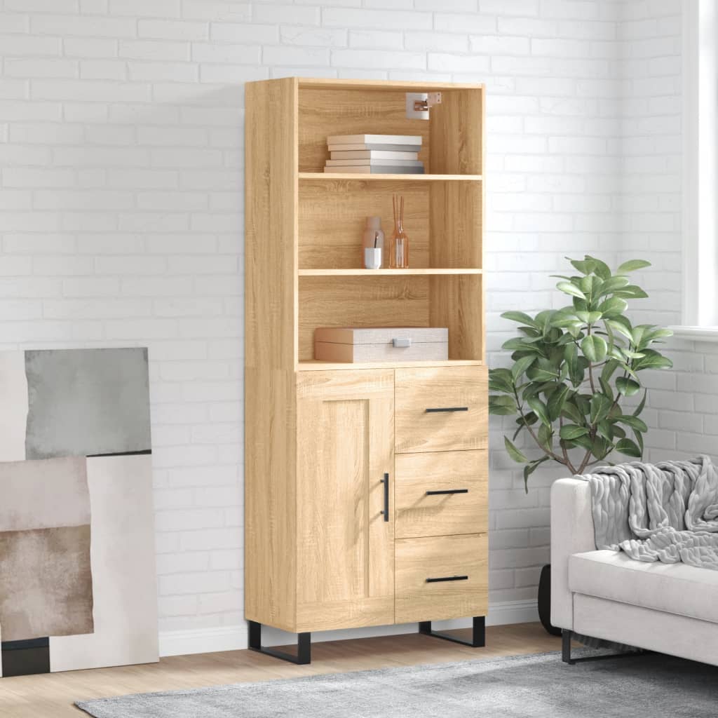 Highboard Sonoma Oak 69,5x34x180 cm Engineered Wood