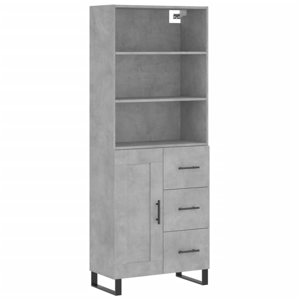 Highboard Concrete Grey 69,5x34x180 cm Engineered Wood