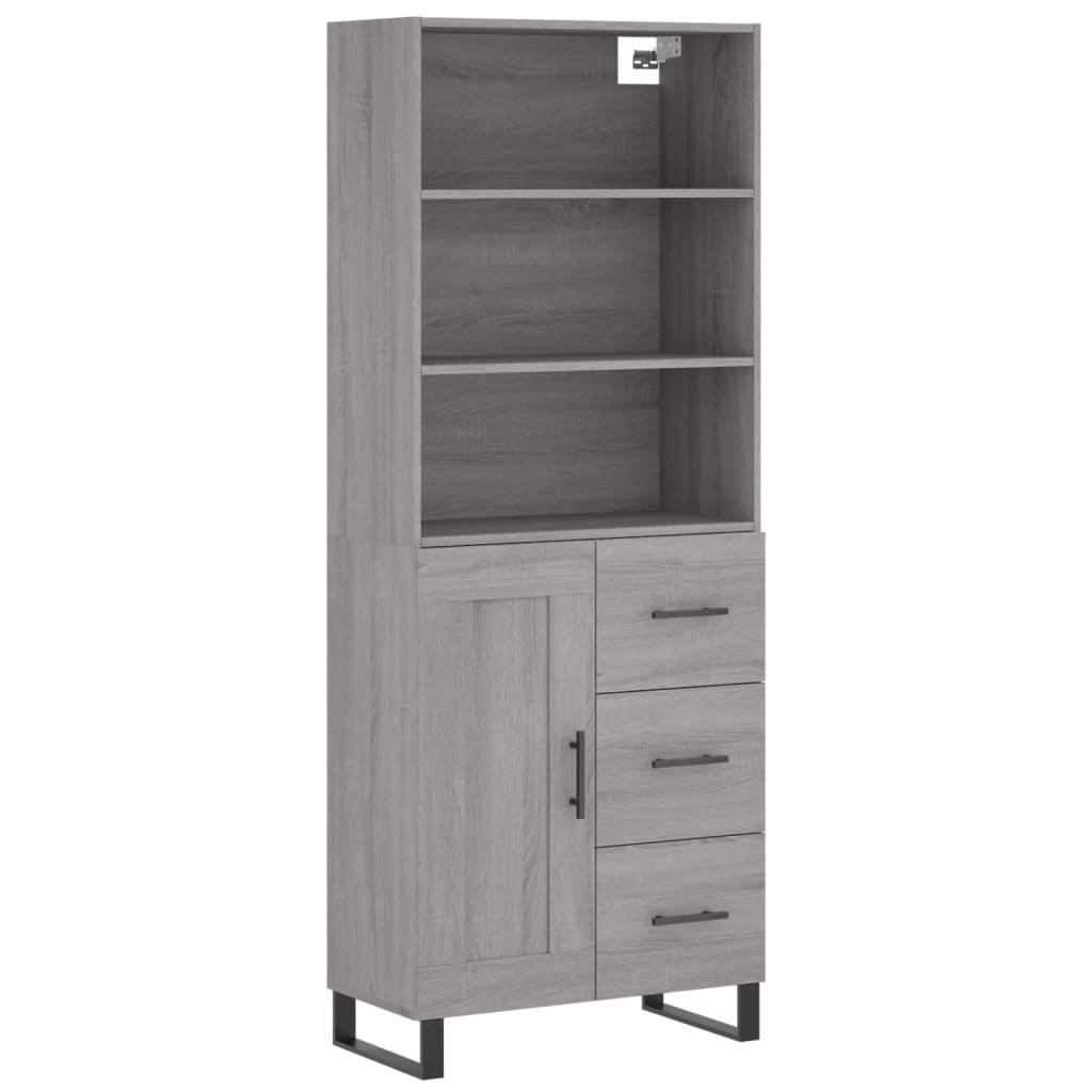 Highboard Grey Sonoma 69,5x34x180 cm Engineered Wood