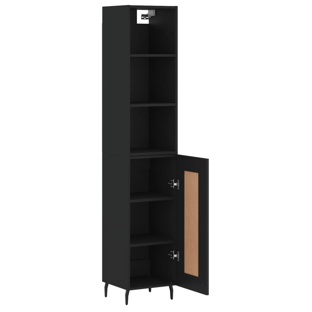 vidaXL Highboard Black 34.5x34x180 cm Engineered Wood