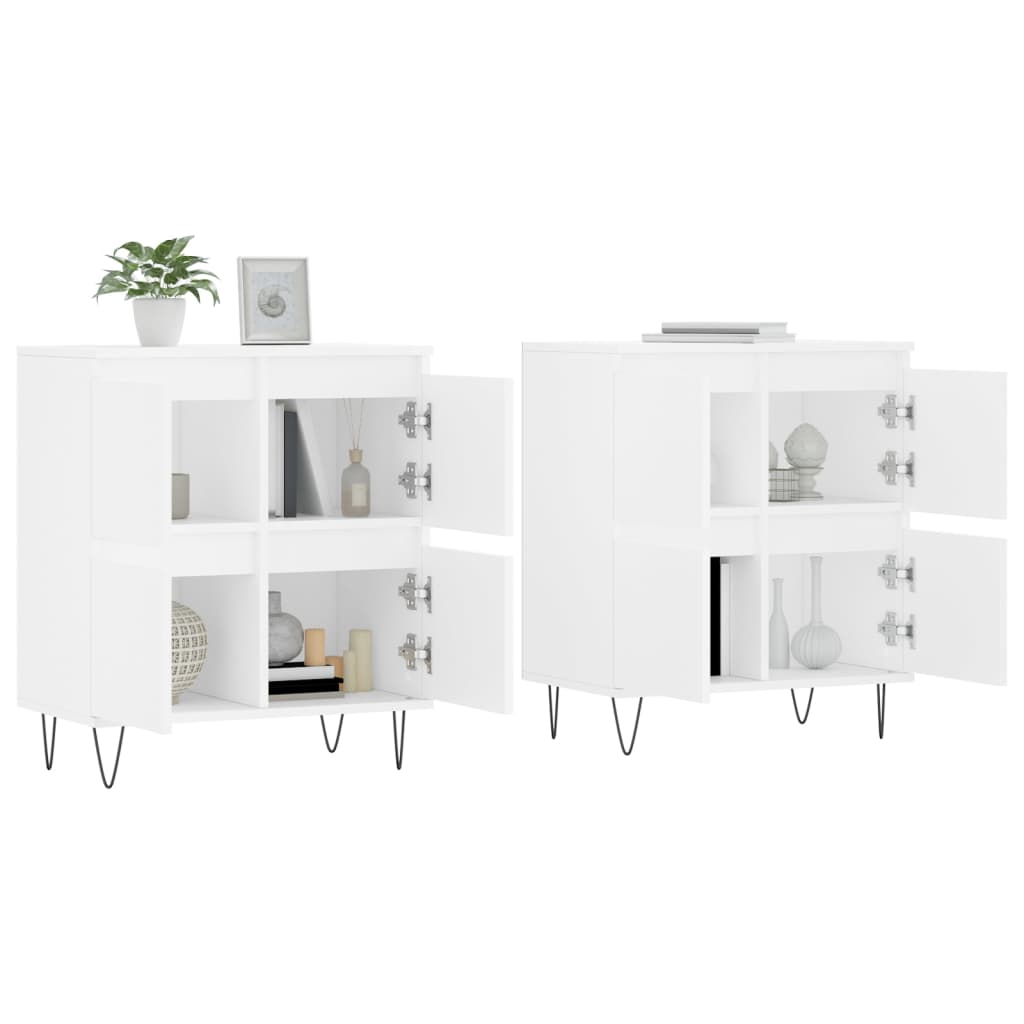 vidaXL Sideboards 2 pcs White Engineered Wood