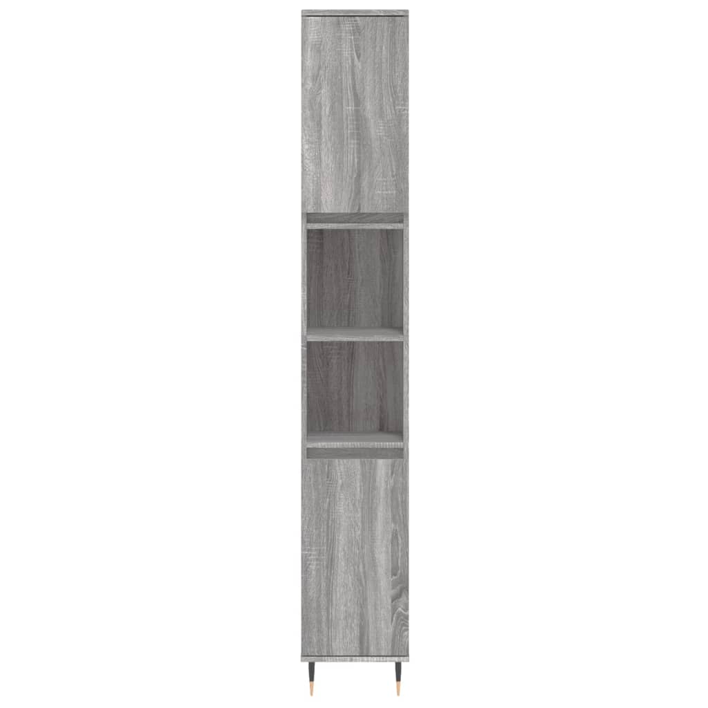 vidaXL 3 Piece Bathroom Furniture Set Grey Sonoma Engineered Wood