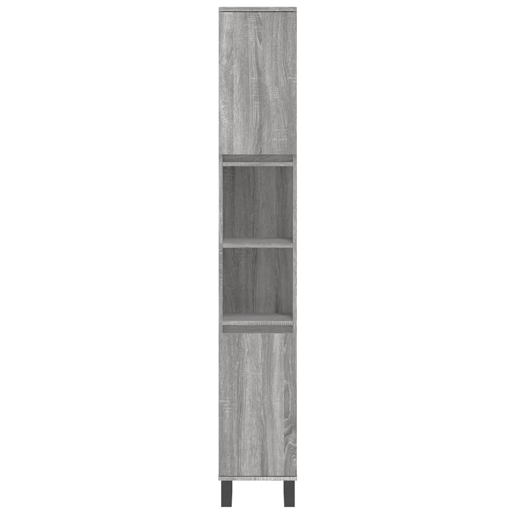 3 Piece Bathroom Furniture Set Grey Sonoma Engineered Wood
