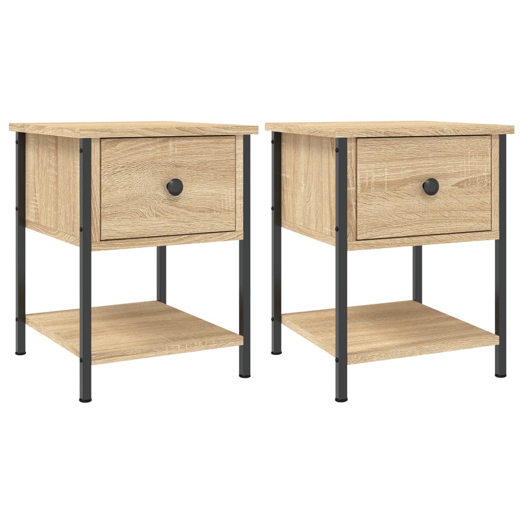Bedside Tables 2 pcs Sonoma Oak 34x35,5x45 cm Engineered Wood