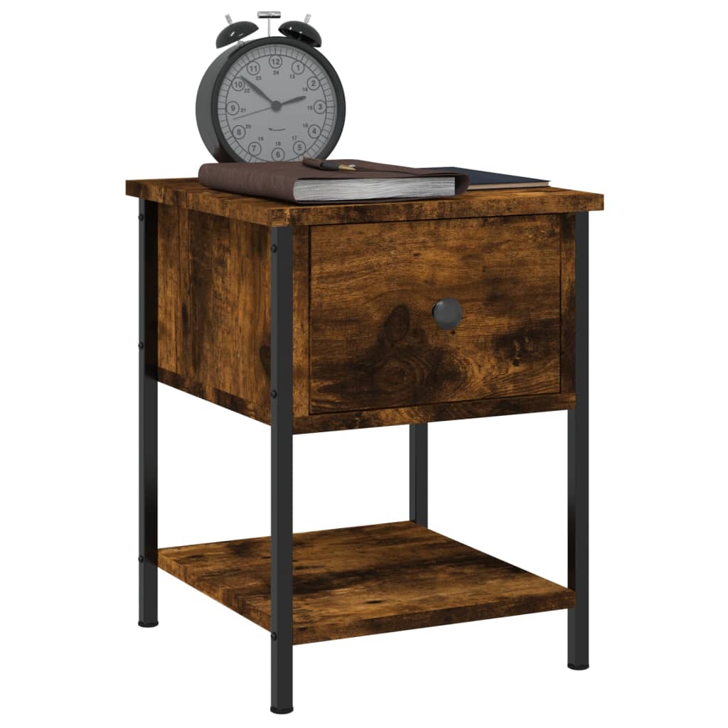 Bedside Tables 2 pcs Smoked Oak 34x35,5x45 cm Engineered Wood