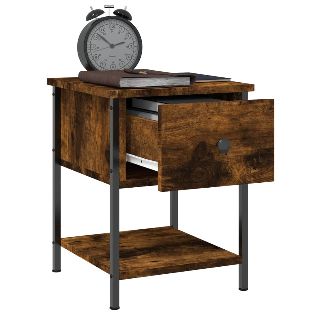 Bedside Tables 2 pcs Smoked Oak 34x35,5x45 cm Engineered Wood
